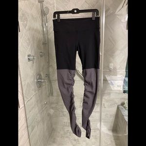 Alo Goddess Legging Black Gray Ribbed Size Large